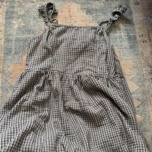 Aerie Black and White Checkered Casual Dress